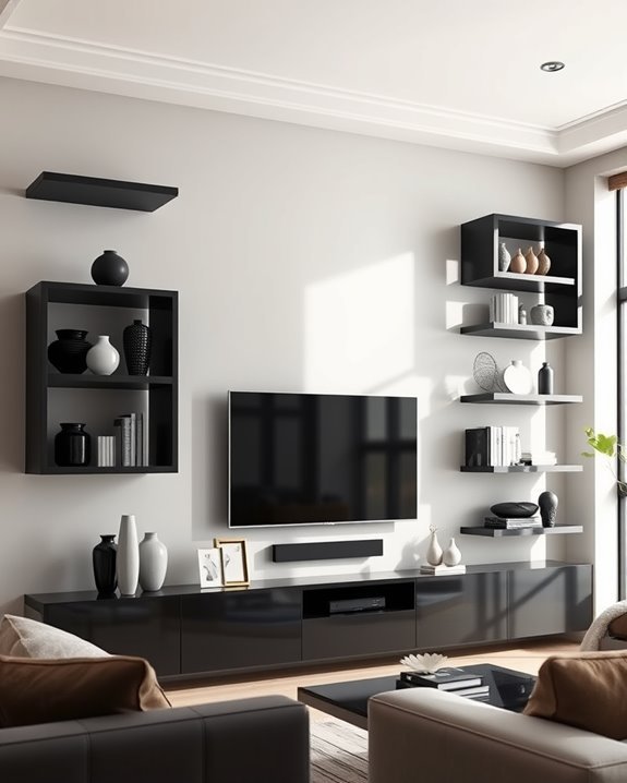 stylish black shelf framing
