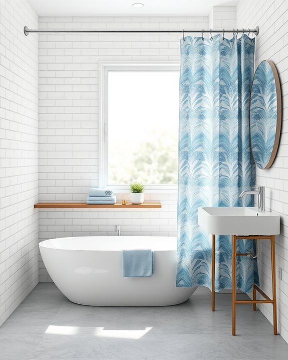 stylish blue grey shower curtain