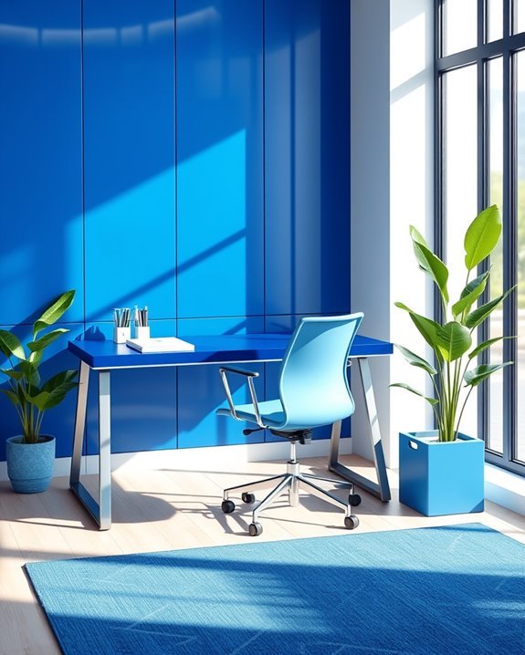 stylish blue office transformation
