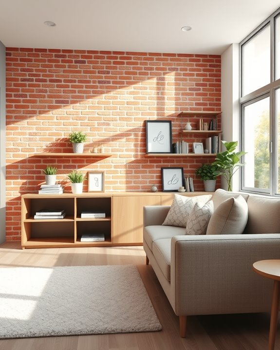 stylish built in wall storage