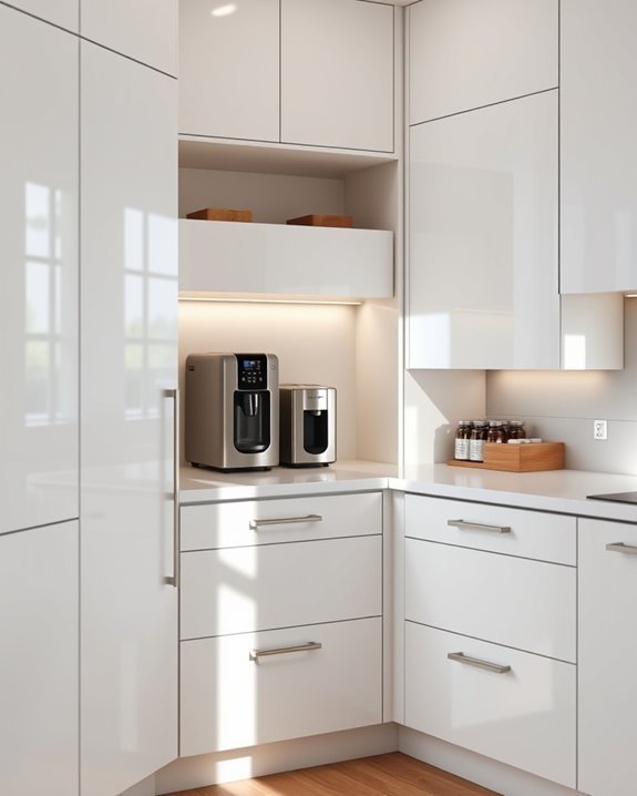 stylish corner appliance storage