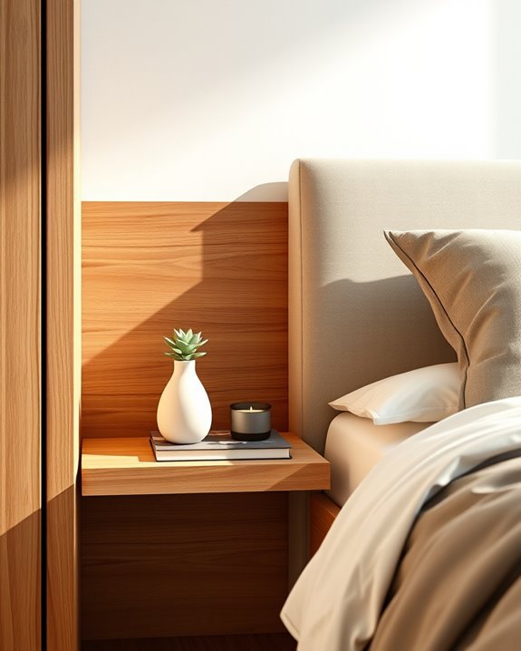 stylish corner bedside shelf