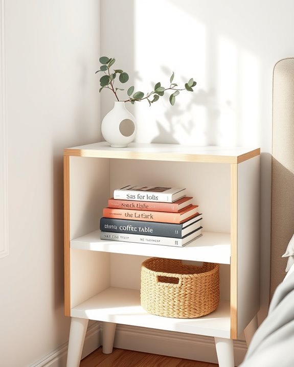 stylish corner shelf nightstand