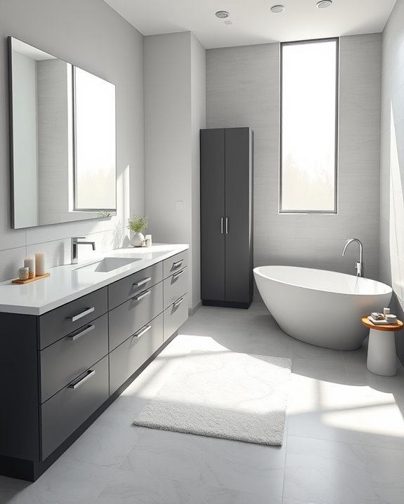 stylish custom grey cabinets