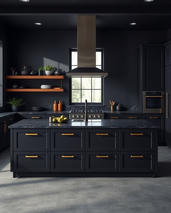 stylish deep charcoal cabinets