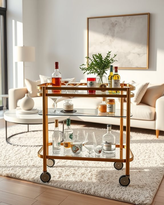 stylish entertaining bar cart