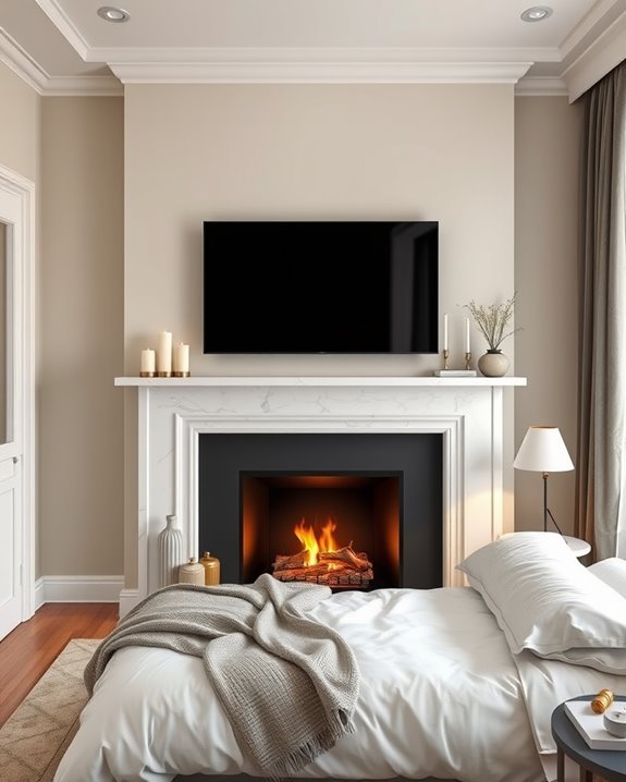 stylish fireplace tv setup