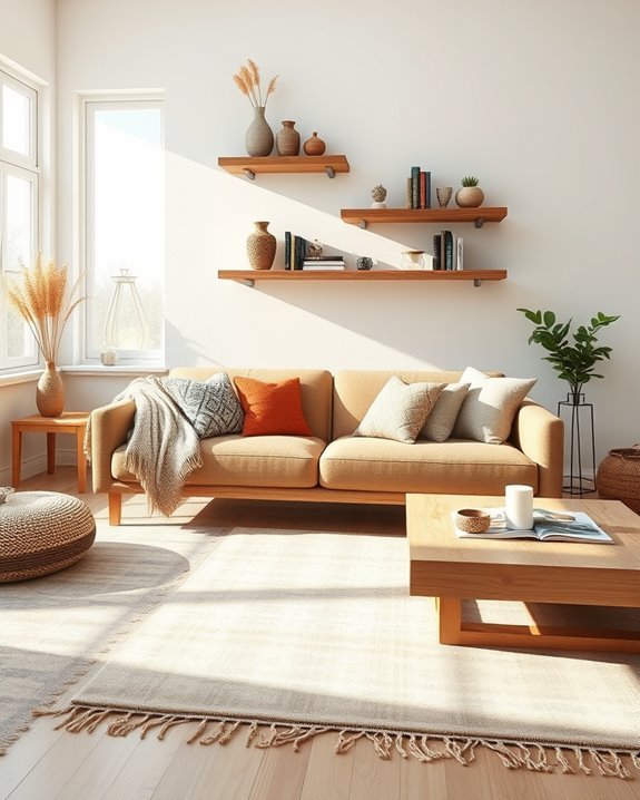 stylish floating shelf displays