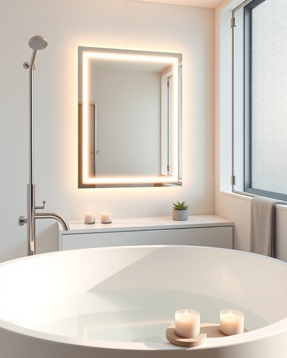 stylish functional backlit mirrors