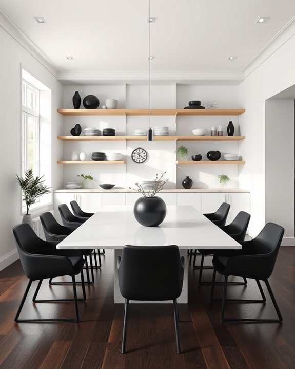 stylish functional open shelving