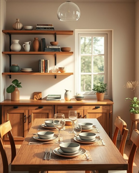 stylish functional open shelving