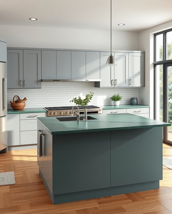 stylish grey and green