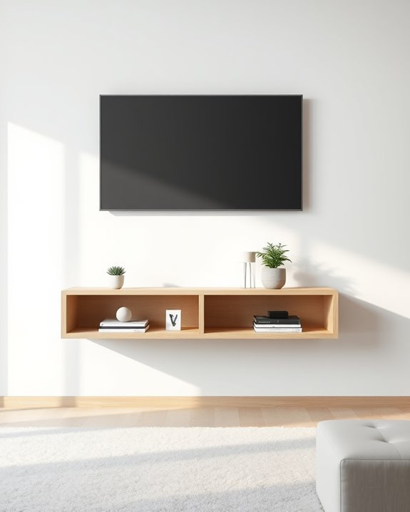 stylish minimalist floating stand