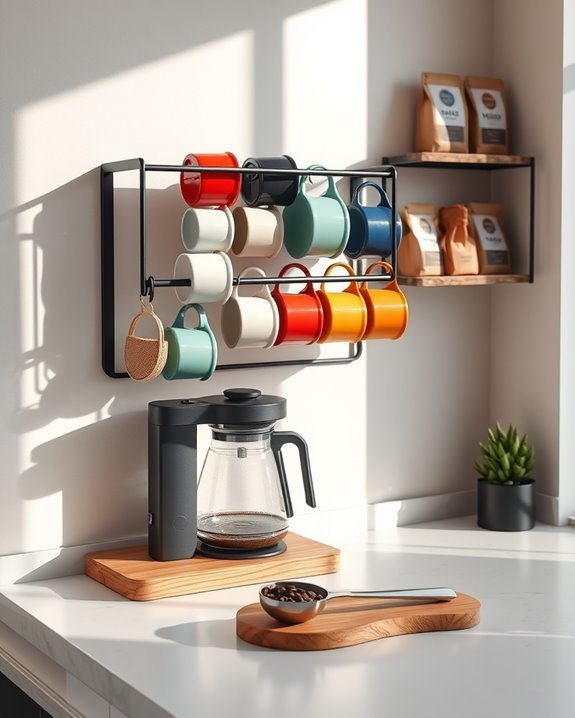 stylish mug display hooks