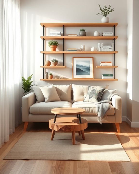 stylish open shelving display