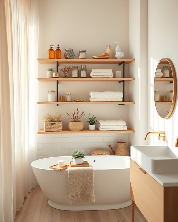 stylish open shelving display