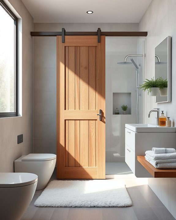 stylish space saving bathroom doors