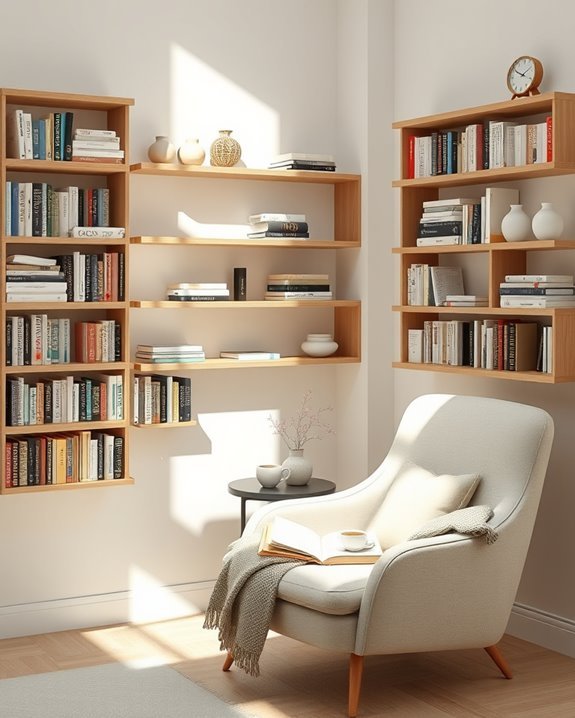 stylish space saving book racks