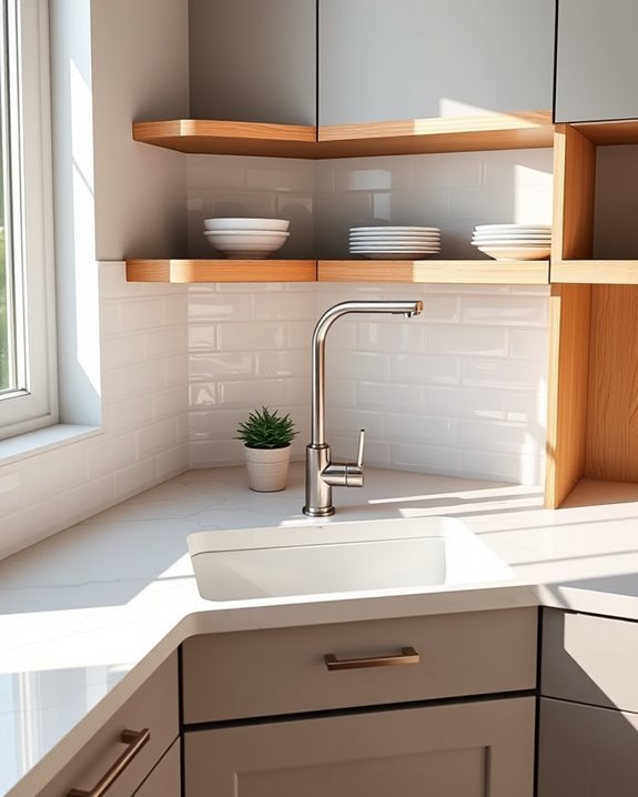 stylish space saving corner faucets