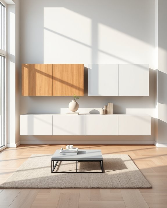stylish two tone cabinet design