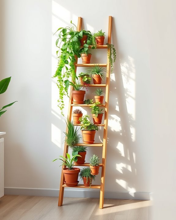 stylish vertical plant display