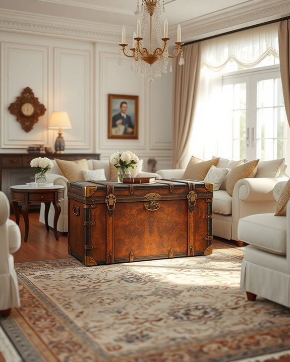 stylish vintage trunk storage