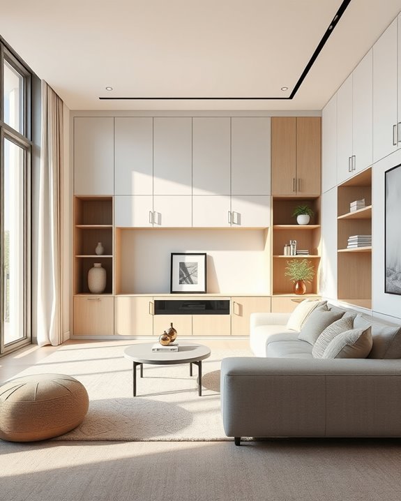 stylish wall to wall storage