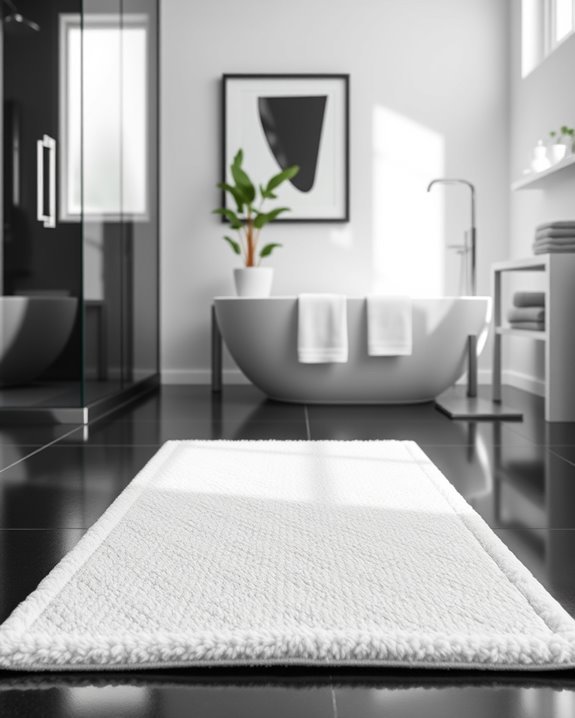 stylish white bath mat