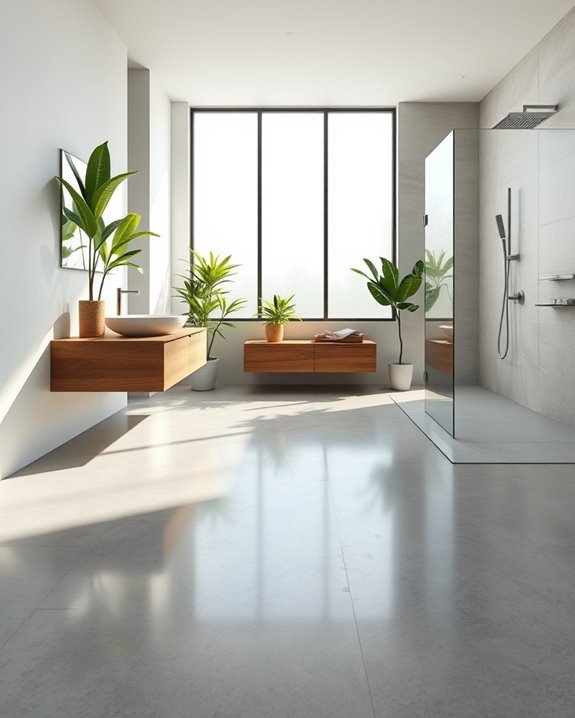sustainable bathroom concrete practices