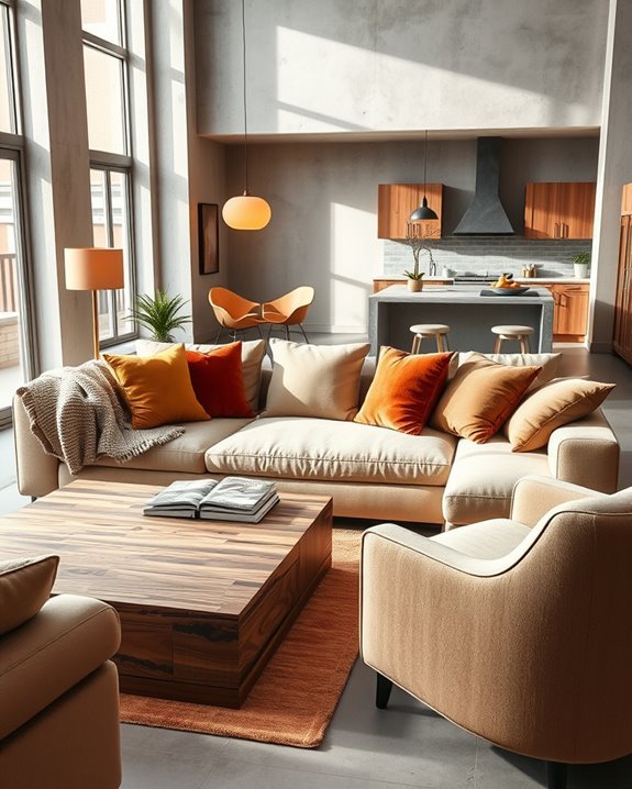 textiles warm concrete spaces