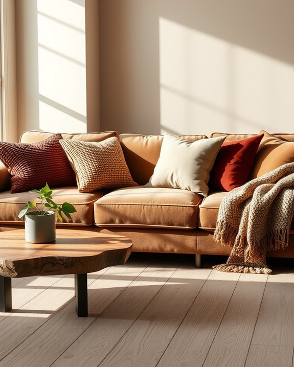 textured brown pillows elevate coziness