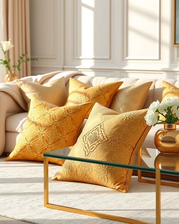textured gold pillow elegance