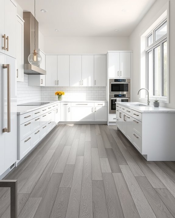 textured gray wood floors