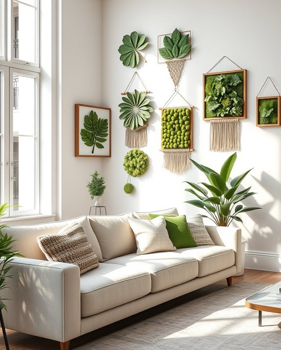 textured green wall decor