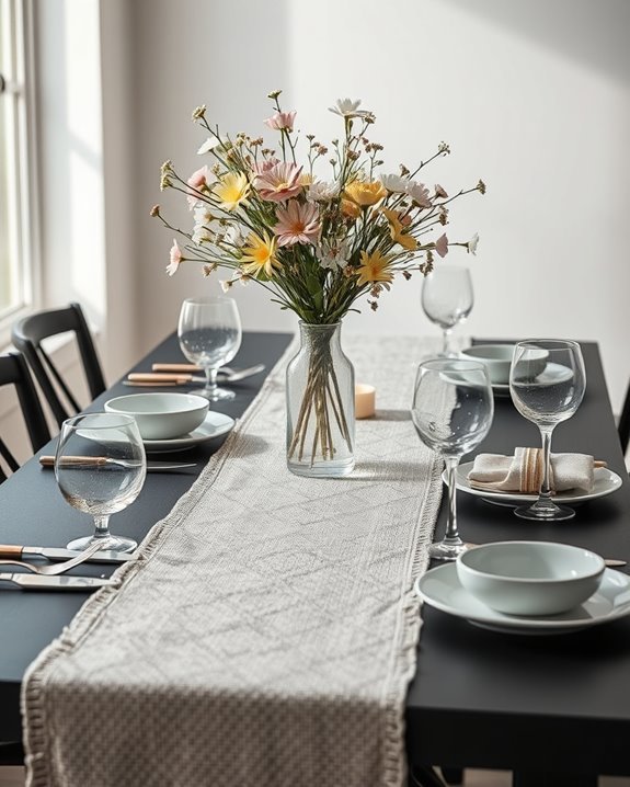 textured table runner elegance