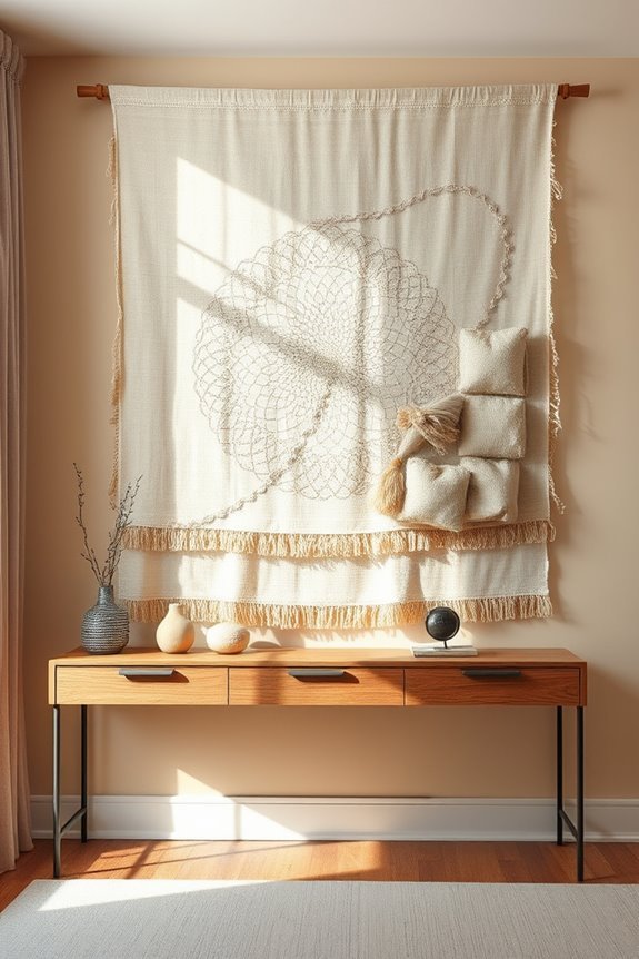 textured textile wall art