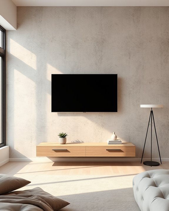 textured wall enhances tv display