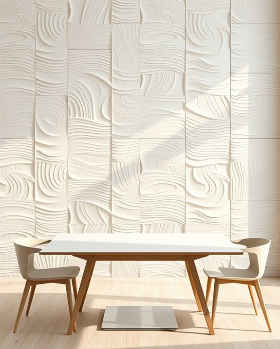textured wall panels enhance ambiance