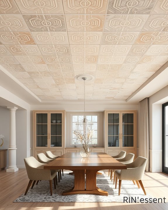 tiled ceilings enhance dining aesthetics