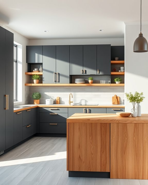timeless grey and wood elegance
