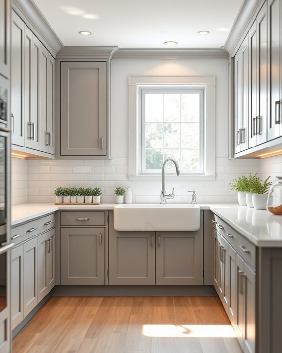 timeless grey shaker cabinets