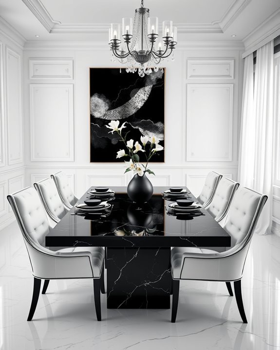 timeless monochrome dining elegance