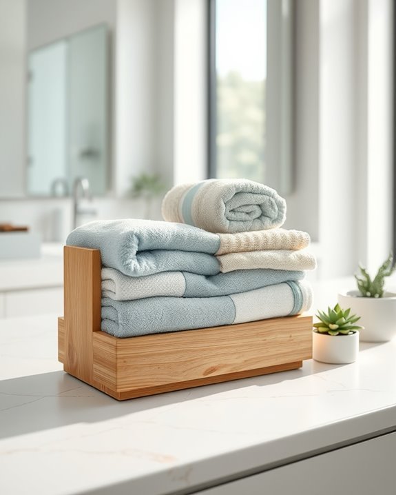 towel caddy enhances functionality