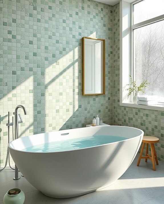 tranquil green pastel mosaics