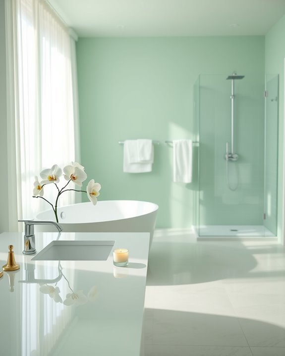 tranquil mint green lighting
