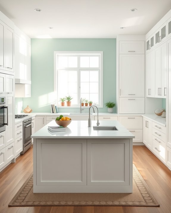 tranquil seafoam green kitchen