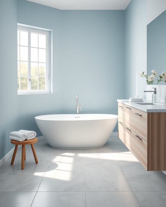 tranquil soft blue bathroom