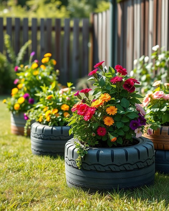transform tires into planters