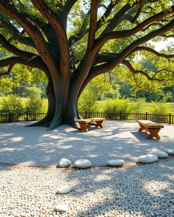 tree friendly gravel patio design
