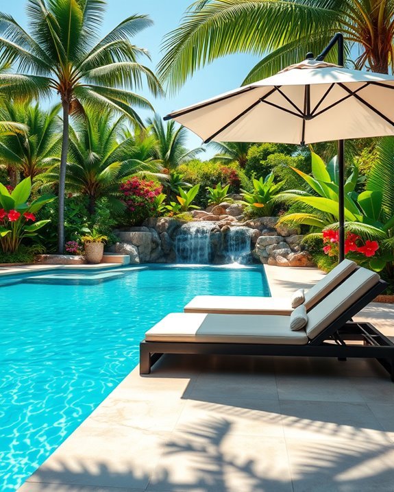 tropical poolside paradise decor